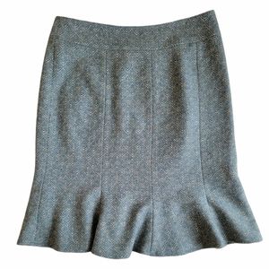 Nanette Lepore Teal and Cream Tweed Skirt, Size 6